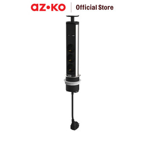 [EZO.0803941] AZKO Krisbow Stop Kontak Tanam Meja Ekstensi 3 Socket Usb A & C