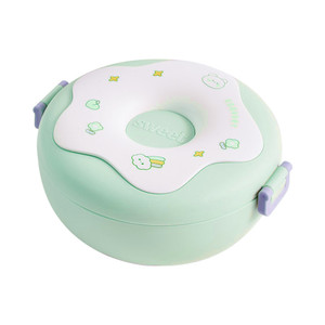 [EZO.0803963] AZKO Kris 1 ltr Kotak Makan 3 Sekat Doughnut - Hijau Lunch Box Food Grade Food Box Kotak Bekal Makan Bpa Free Wadah Makanan - Hijau