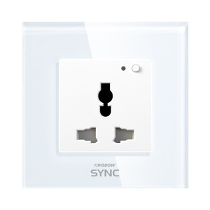 [EZO.0803966] AZKO Krisbow Sync Smart Stop Kontak Dinding Universal Monitoring Function Electric Socket Terminal Colokan Listrik Pintar Kotak Kontak Peralatan Elektronik Smart Plug Wifi