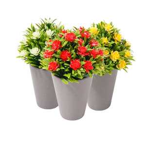 [EZO.0803982] AZKO Arthome Bunga Artifisial Grass Dengan Pot Gardenia - Merah - Merah