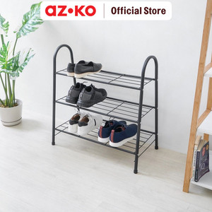 [EZO.0803997] AZKO Stora Rak Sepatu 3 Tingkat 68x35x70 Cm - Hitam