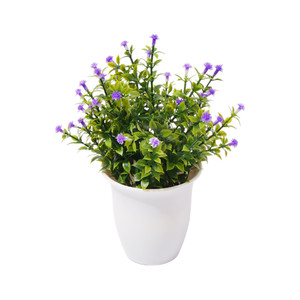 [EZO.0804012] AZKO Arthome Bunga Artifisial Grass Star Potted  - Putih
