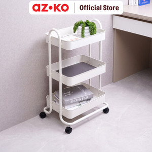 [EZO.0804021] AZKO Stora 46x34x76 Cm Rak Troli 3 Tingkat - Putih