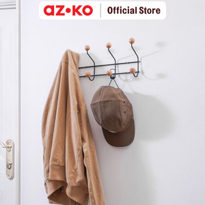 [EZO.0804025] AZKO Stora 45x16x8 Cm Gantungan Pakaian Dinding 5 Kait - Hitam