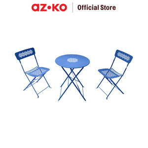 [EZO.0804037] AZKO Soleil Lucia Bistro Set Kursi & Meja Lipat Teras - Biru