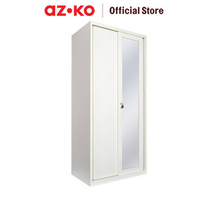 [EZO.0804073] AZKO Masterspace 90X55X195 cm Lemari Pakaian 2 Pintu Geser - Putih