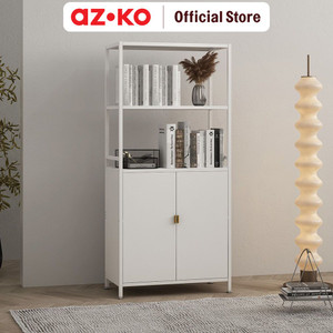 [EZO.0804077] AZKO Stora Kabinet Kantor Metal 5 Tingkat Dengan 2 Pintu - Putih