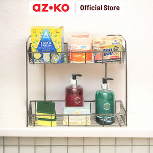 [EZO.0804102] AZKO Stora Rak Kamar Mandi Chrome 2 Tingkat - Hitam