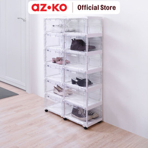 [EZO.0804140] AZKO Stora Kotak Sepatu Lipat 12 Tingkat Dengan Lampu Led - Putih