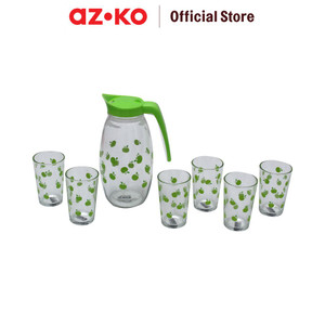 [EZO.0804165] AZKO Kris Set 7 Pcs Teko Kaca Dengan Tutup
