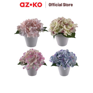 [EZO.0804210] AZKO Arthome Bunga Artifisial Hydrangea Dengan Pot Pastel