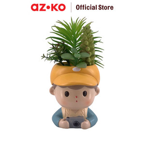 [EZO.0804215] AZKO Arthome Tanaman Artifisial Sukulen Dengan Pot Anima Gink