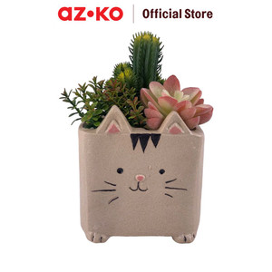 [EZO.0804220] AZKO Arthome Tanaman Artifisial Sukulen Dengan Pot Anima Cat