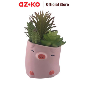 [EZO.0804222] AZKO Arthome Tanaman Artifisial Sukulen Dengan Pot Anima Hog