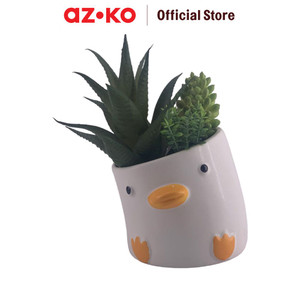 [EZO.0804223] AZKO Arthome Tanaman Artifisial Sukulen Dengan Pot Anima Duck