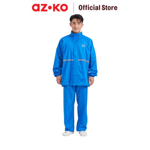 [EZO.0804256] AZKO Otto Klasse Ukuran Xxxl Jas Hujan Dengan Reflector Pvc - Biru