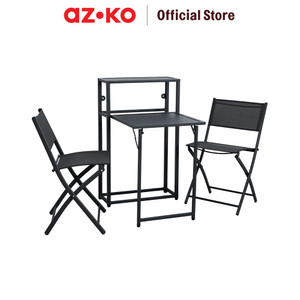 [EZO.0804290] AZKO Soleil Set 3 Pcs Kursi & Meja Teras Lipat - Hitam