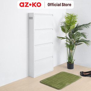 [EZO.0804369] AZKO Stora Kabinet Sepatu 4 Tingkat - Putih Organizer Sandal Dan Sepatu Rak Lemari Alas Kaki Serbaguna Tempat Penyimpanan Sendal