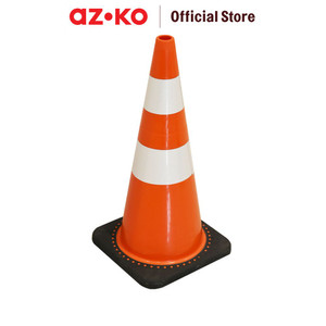 [EZO.0804372] AZKO Krisbow 70 Cm Kerucut Lalu Lintas Pvc Dengan Base - Orange/Hitam