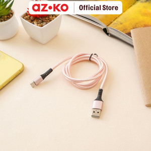 [EZO.0804375] AZKO Ataru Kabel Charger Type C Nylon Braided - Pink