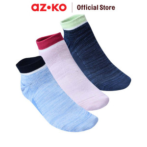 [EZO.0804404] AZKO Alph Set 3 Pasang Kaos Kaki Wanita Value Ankle