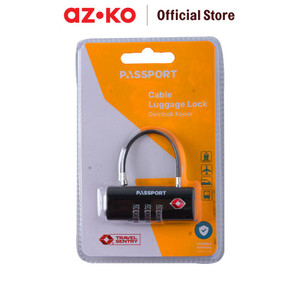 [EZO.0804420] AZKO Passport Gembok Koper Tsa 3 Kombinasi Angka Rectangle Tsa13223