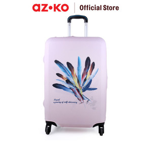 [EZO.0804430] AZKO Passport Ukuran S Sarung Koper Colorful Feather - Pink