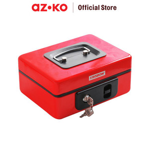 [EZO.0804437] AZKO Krisbow 20x15x9 Cm Cash Box Double Lock - Merah