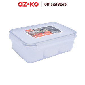 [EZO.0804470] AZKO Kris 1.1 ltr Wadah Makanan 3 Sekat Rectangular
