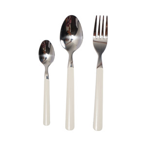 [EZO.0804473] AZKO Kris Set 12 Pcs Alat Makan - Abu-Abu - Putih