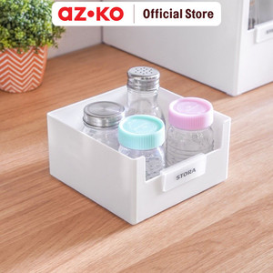 [EZO.0804489] AZKO Stora 14X14X7.5 Cm Kotak Penyimpanan Serbaguna Short - Putih