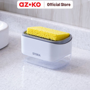 [EZO.0804501] AZKO Stora Dispenser Sabun Cuci Piring Dengan Tempat Spons - Putih