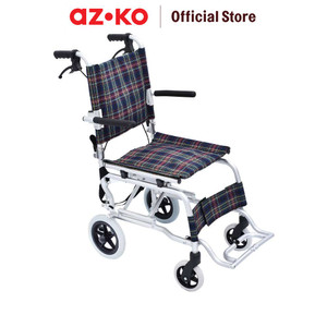 [EZO.0804514] AZKO Galena 37 Cm Kursi Roda Manual Traveling Dengan Tas - Biru/Merah