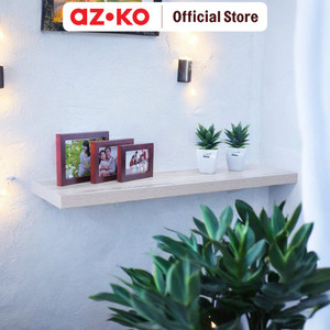 [EZO.0804539] AZKO Stora 90 cm Rak Dinding Dekorasi - Cokelat Oak
