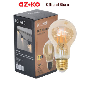 [EZO.0804557] AZKO Eglare Bohlam Led Filamen Vintage 3 Watt Warm White A60 - Kuning