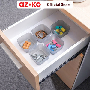 [EZO.0804613] AZKO Stora 8.3x8.3x4.5 Cm Set 5 Pcs Organizer Laci - Abu-Abu