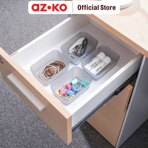 [EZO.0804615] AZKO Stora 12.5x8.5x4.5 Cm Set 4 Pcs Organizer Laci - Abu-Abu