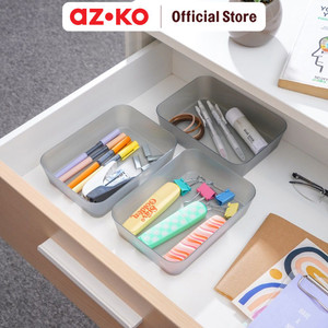 [EZO.0804617] AZKO Stora 18x13x4.5 Cm Set 3 Pcs Organizer Laci - Abu-Abu