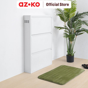 [EZO.0804624] AZKO Stora Kabinet Sepatu 3 Tingkat - Putih Organizer Sandal Dan Sepatu Rak Lemari Alas Kaki Serbaguna Tempat Penyimpanan Sendal