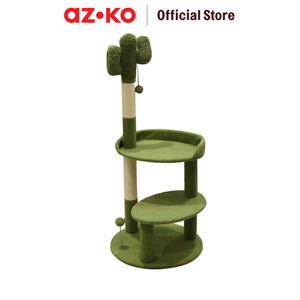 [EZO.0804716] AZKO Paws N Tail 49x49x111 Cm Pohon Bermain Kucing Cactus - Hijau