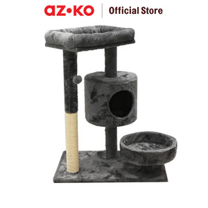 [EZO.0804717] AZKO Paws N Tail 60x40x77 Cm Pohon Bermain Kuncing Medium - Abu-Abu