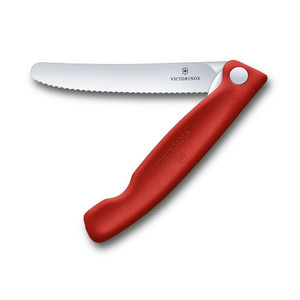 [EZO.0804747] AZKO Victorinox 11 cm Swiss Classic Pisau Paring Gerigi Lipat - Merah