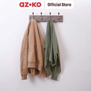 [EZO.0804754] AZKO Stora 45x9x6.5 Cm Gantungan Pakaian Dinding 4 Pengait - Silver