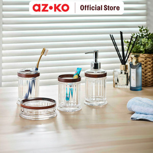 [EZO.0804759] AZKO Stora 7.5X7.9X10.5 cm Gelas Kumur Mouthwash Glass Wadah Pencuci Mulut Aksesoris Kamar Mandi
