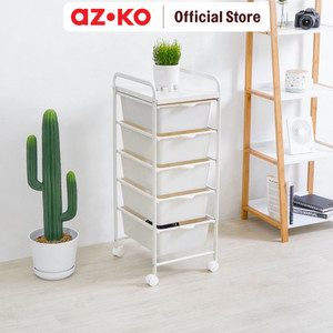 [EZO.0804762] AZKO Stora Rak Penyimpanan Dengan 5 Tray Plastik - Putih
