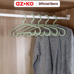 [EZO.0804769] AZKO Stora 42x20.5 Cm Set 5 Pcs Hanger Plastik - Hijau