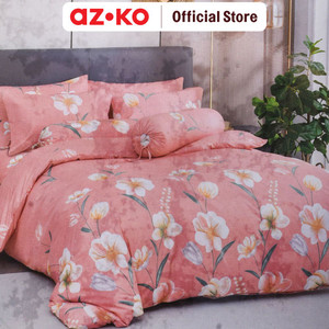 [EZO.0804806] AZKO Sleeplite 160X200 cm Set 5 Pcs Seprai Queen Poly Buttercup - Pink