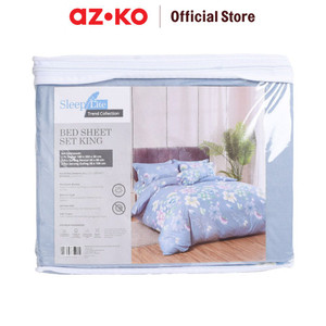 [EZO.0804822] AZKO Sleeplite 180X200 cm Set 5 Pcs Seprai King Poly Buttercup - Biru