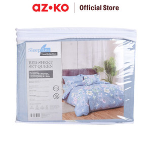 [EZO.0804823] AZKO Sleeplite 160X200 cm Set 5 Pcs Seprai Queen Poly Buttercup - Biru