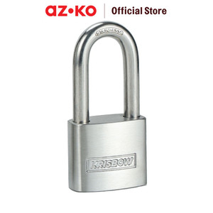 [EZO.0804952] AZKO Krisbow 4 Cm Gembok Stainless Steel Long Shackle - Silver